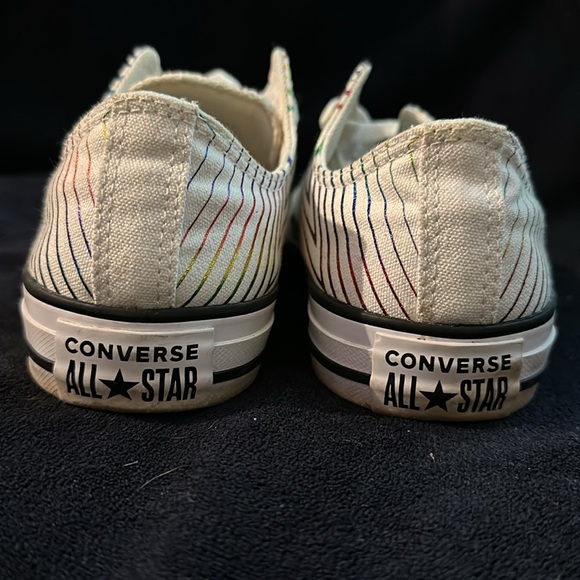 Converse All Star sparkly multicolor stars on white sneakers - Picture 7 of 10